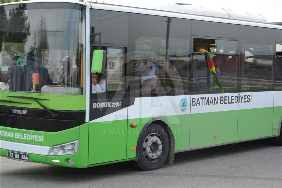 Belediye otobüsleri terörist cenazesinde