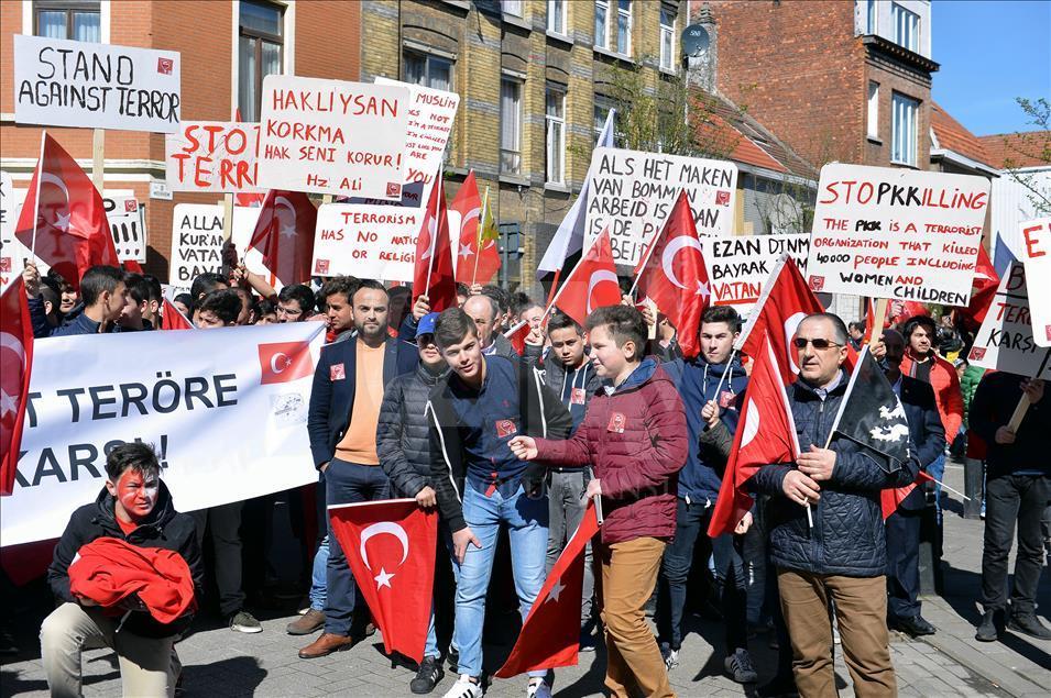 Belçikalı Türkler, PKK ve DAEŞ terörünü protesto etti