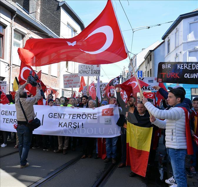 Belçikalı Türkler, PKK ve DAEŞ terörünü protesto etti