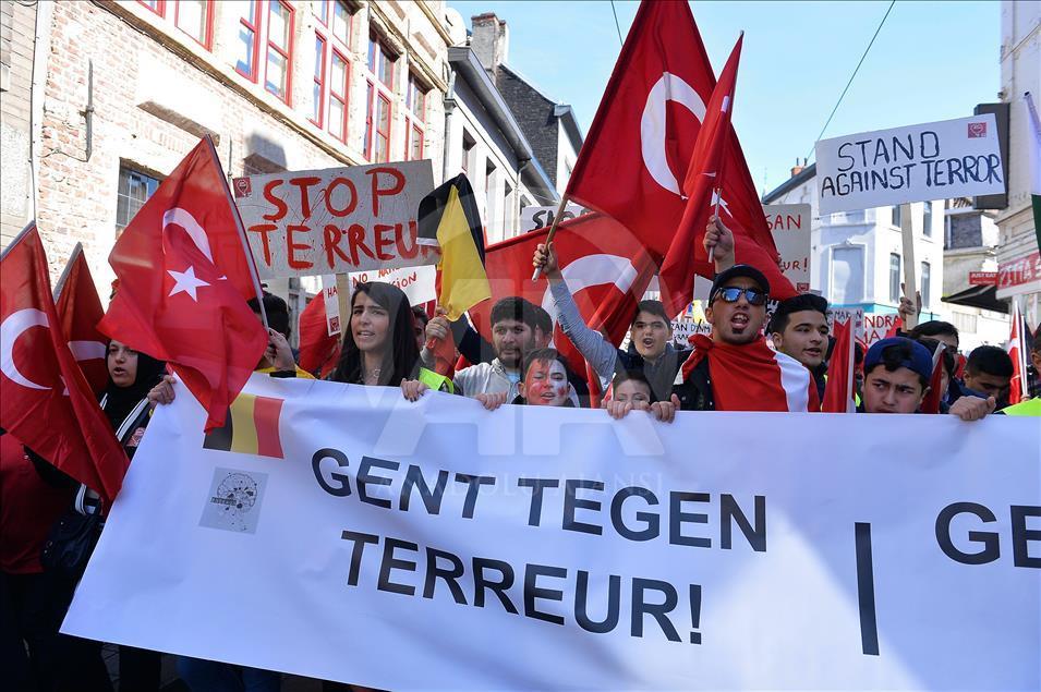 Belçikalı Türkler, PKK ve DAEŞ terörünü protesto etti
