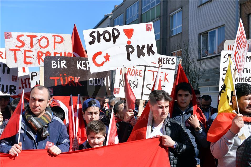 Belçikalı Türkler, PKK ve DAEŞ terörünü protesto etti