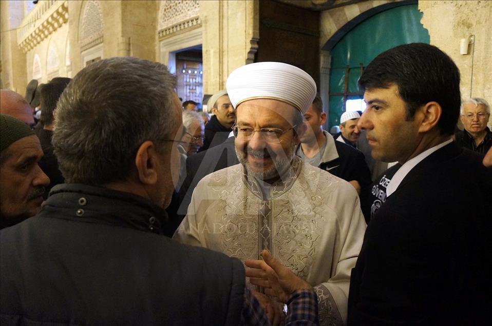 Selimiye'de sabah namazını Diyanet İşleri Başkanı Görmez kıldırdı