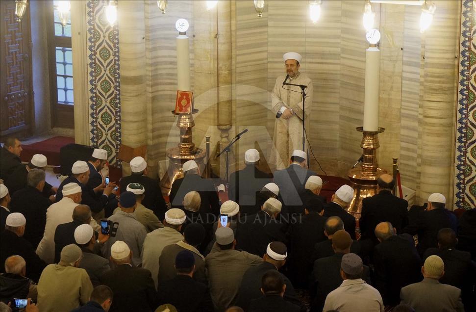 Selimiye'de sabah namazını Diyanet İşleri Başkanı Görmez kıldırdı