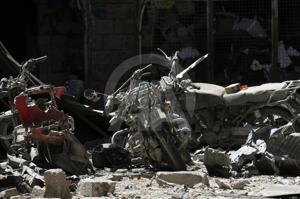 Syrian army attack hits a bazaar in Idlib