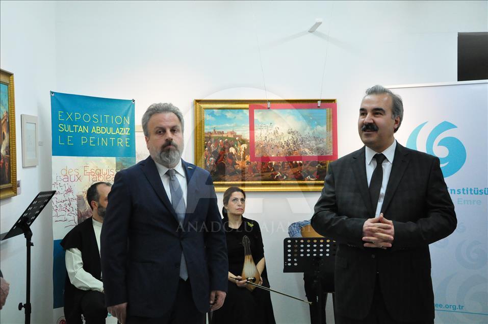 "Eskizlerden Tablolara Sultan Abdülaziz Resim Sergisi" Paris'te açıldı