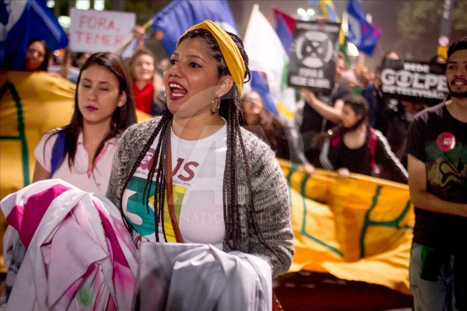 Demonstration against Michel Temer in Sao Paulo