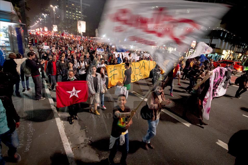 Demonstration against Michel Temer in Sao Paulo