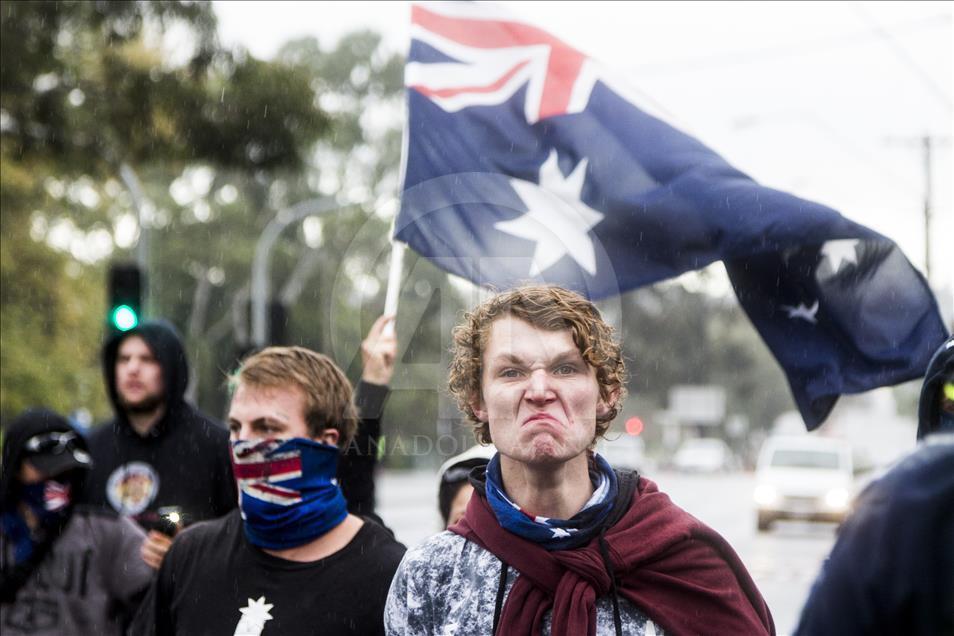Melbourne anti racicm rally clash