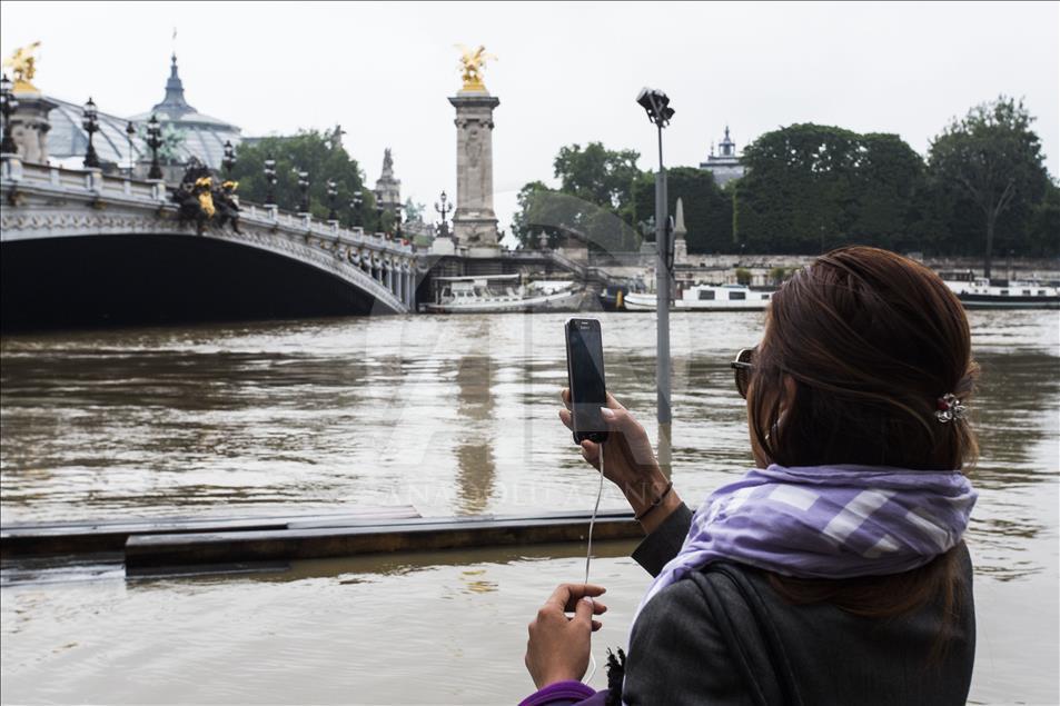 PARIS, FRANCE - JUNE 01: Seine river flood 