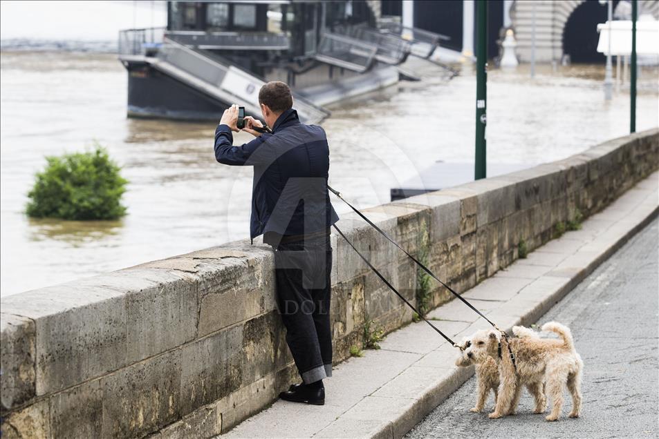 PARIS, FRANCE - JUNE 01: Seine river flood 