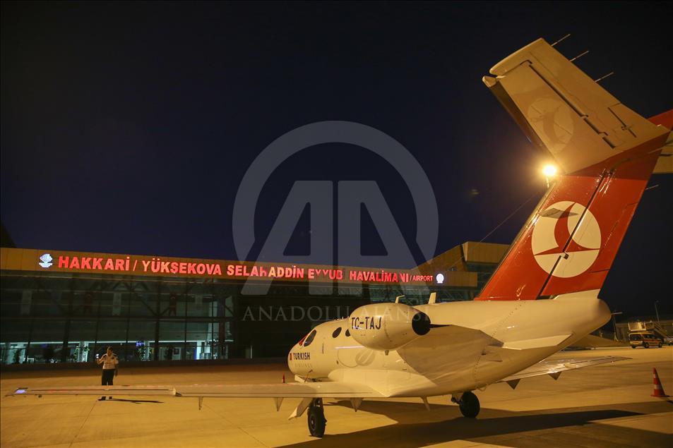 Selahaddin Eyyubi Havalimanı'na 11 ay sonra ilk kez uçak indi
