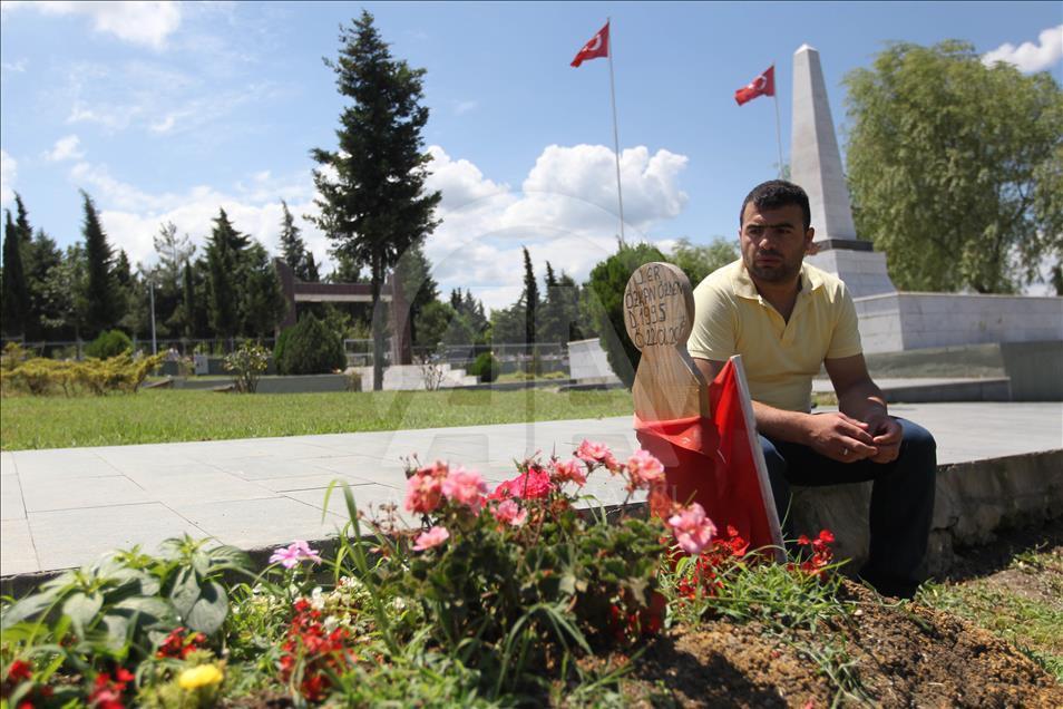 Samsun'da şehitlikte hüzünlü bayram