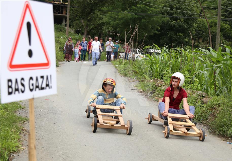 6. Geleneksel "Laz Ralli" tahta araba şenliği yapıldı