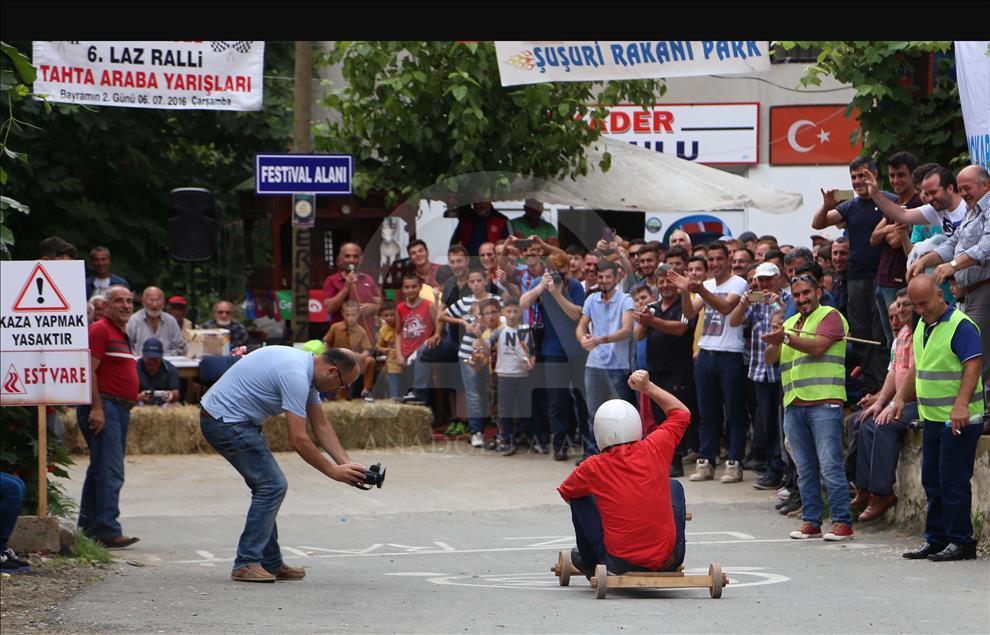 6. Geleneksel "Laz Ralli" tahta araba şenliği yapıldı