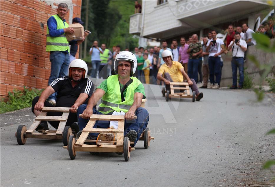 6. Geleneksel "Laz Ralli" tahta araba şenliği yapıldı