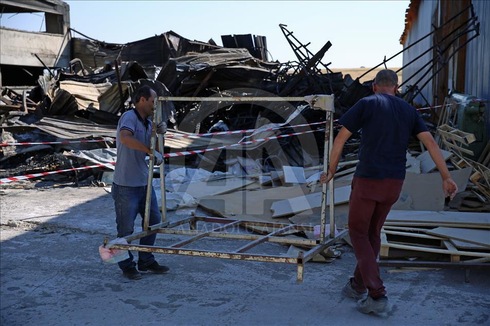 FETÖ'cü pilotların uçurduğu F-16, mobilya fabrikasını kül etti