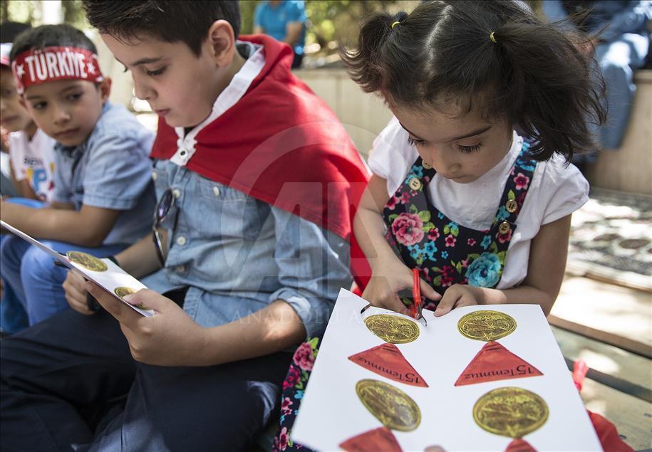 "15 Temmuz gazileri"ne çocuklardan "madalya"
