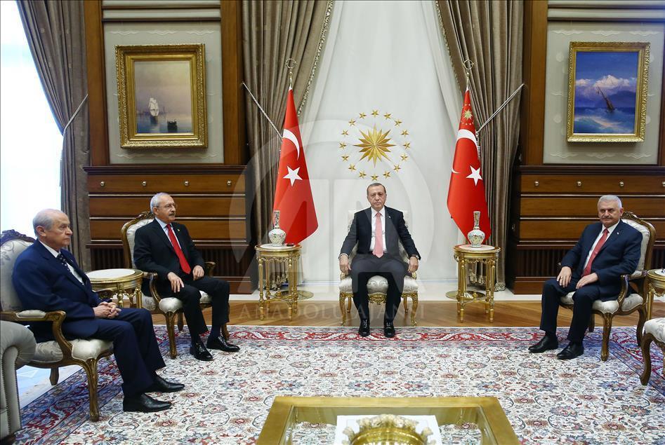 Cumhurbaşkanı Erdoğan'ın liderleri kabulü