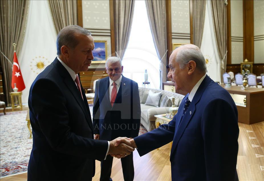 Cumhurbaşkanı Erdoğan'ın liderleri kabulü