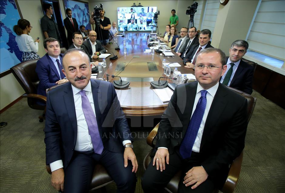 Dışişleri Bakanı Mevlüt Çavuşoğlu AA Editör Masası'nda