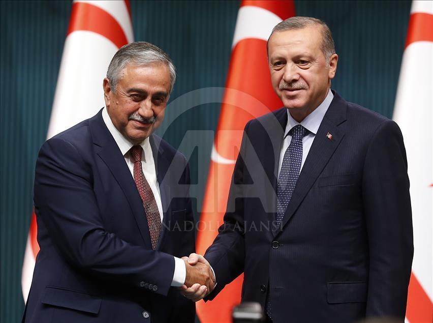 Turkish President Erdogan meets Turkish-Cypriot President Akinci in Ankara