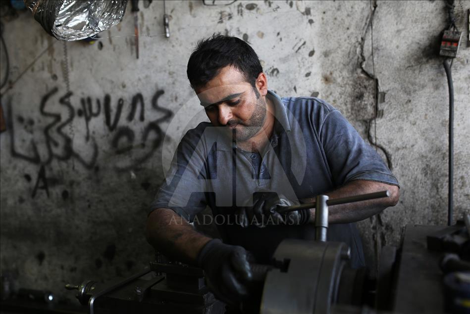 Erbil'deki sanayi işçileri