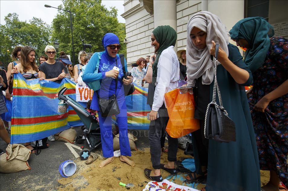 Burkini Ban protest in London