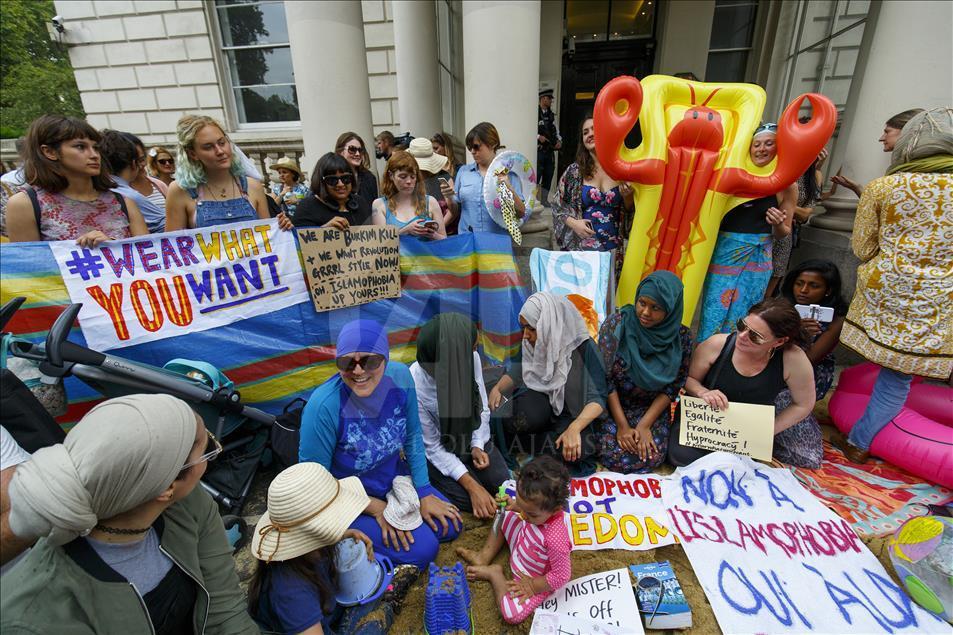 Burkini Ban protest in London