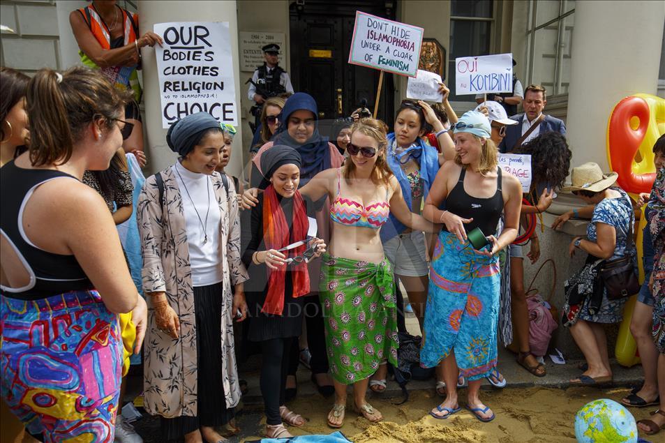 Burkini Ban protest in London