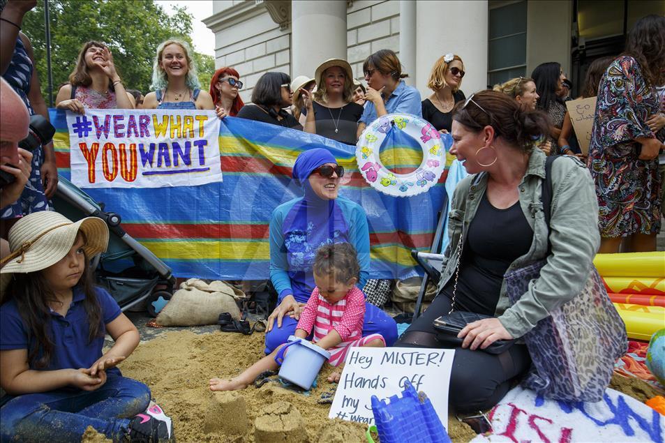 Burkini Ban protest in London