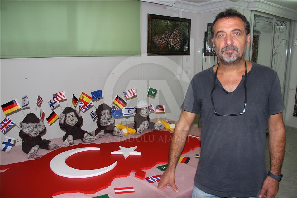 FETÖ "Dört maymun" sergisinde