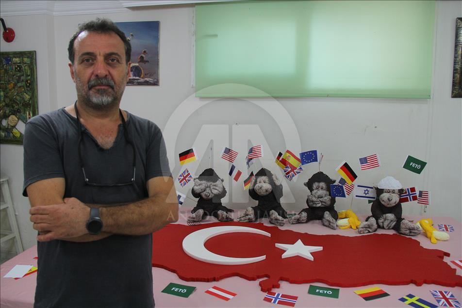 FETÖ "Dört maymun" sergisinde
