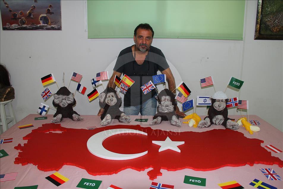 FETÖ "Dört maymun" sergisinde