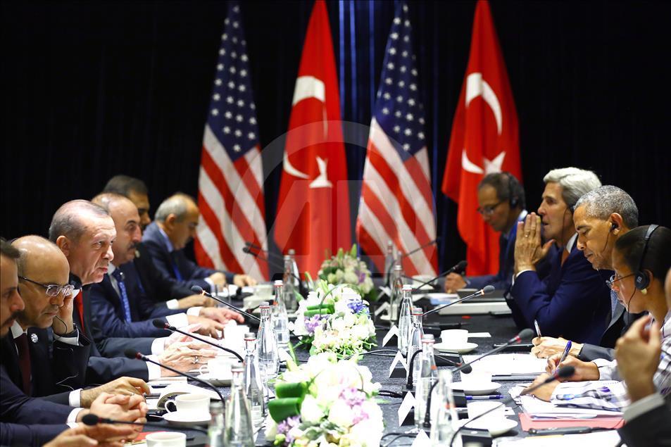 Cumhurbaşkanı Erdoğan ile ABD Başkanı Obama'nın görüşmesi başladı