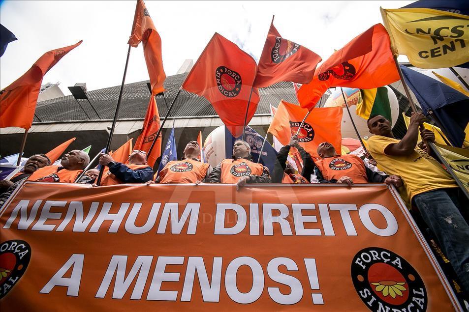 National Day of labor strike in Sao Paulo