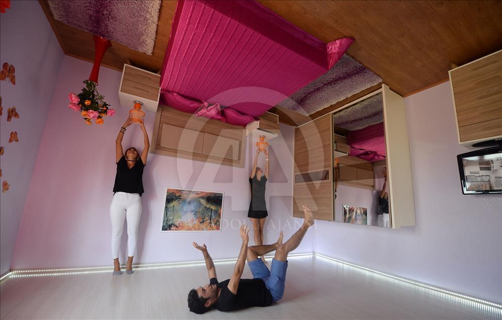 Upside-down house in Turkey's Antalya