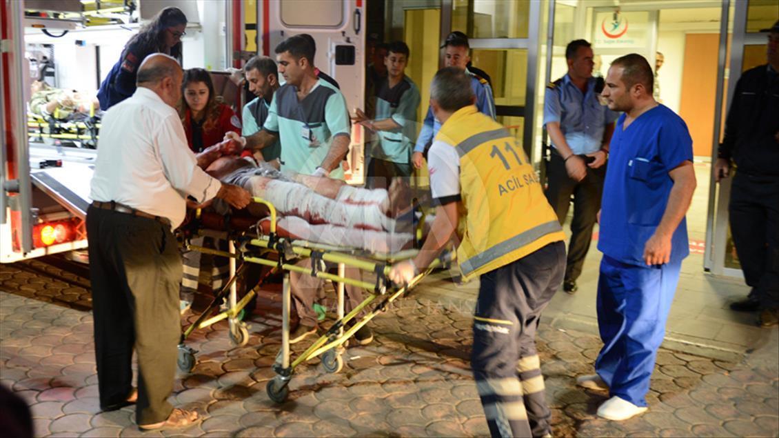 KILIS, TURKEY - OCTOBER 13 :  Injured Syrian car bomb attack vic