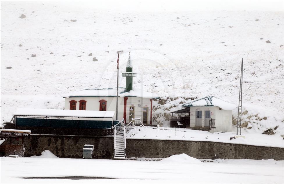 Erzurum'da kar yağışı