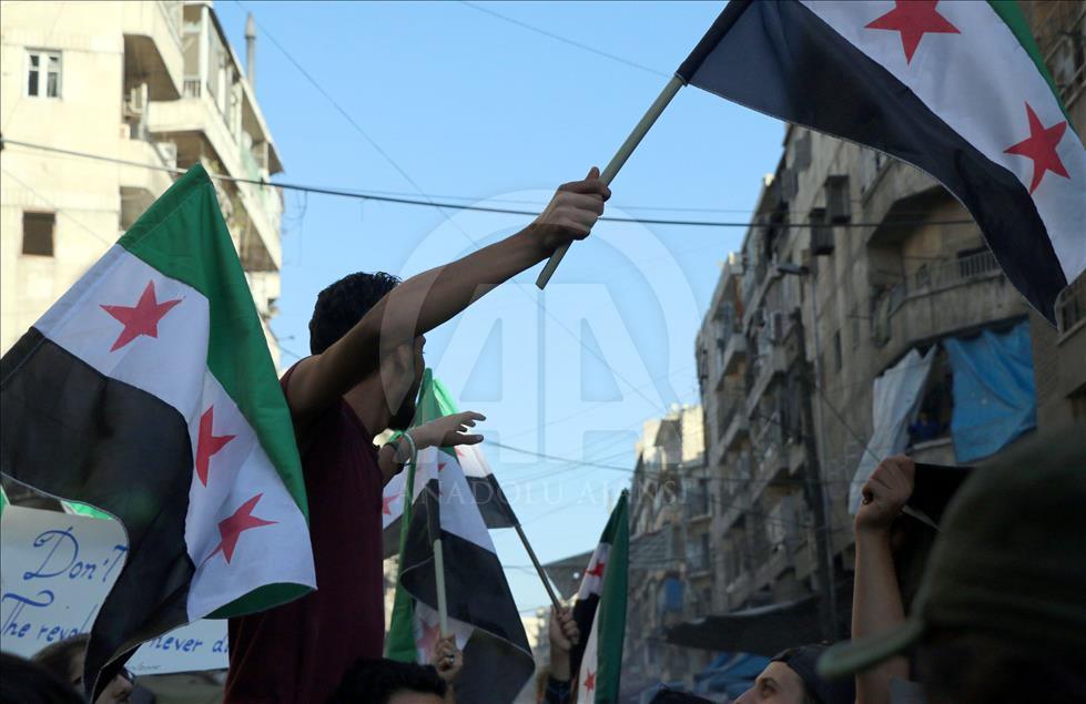 Protest in Aleppo against Russia