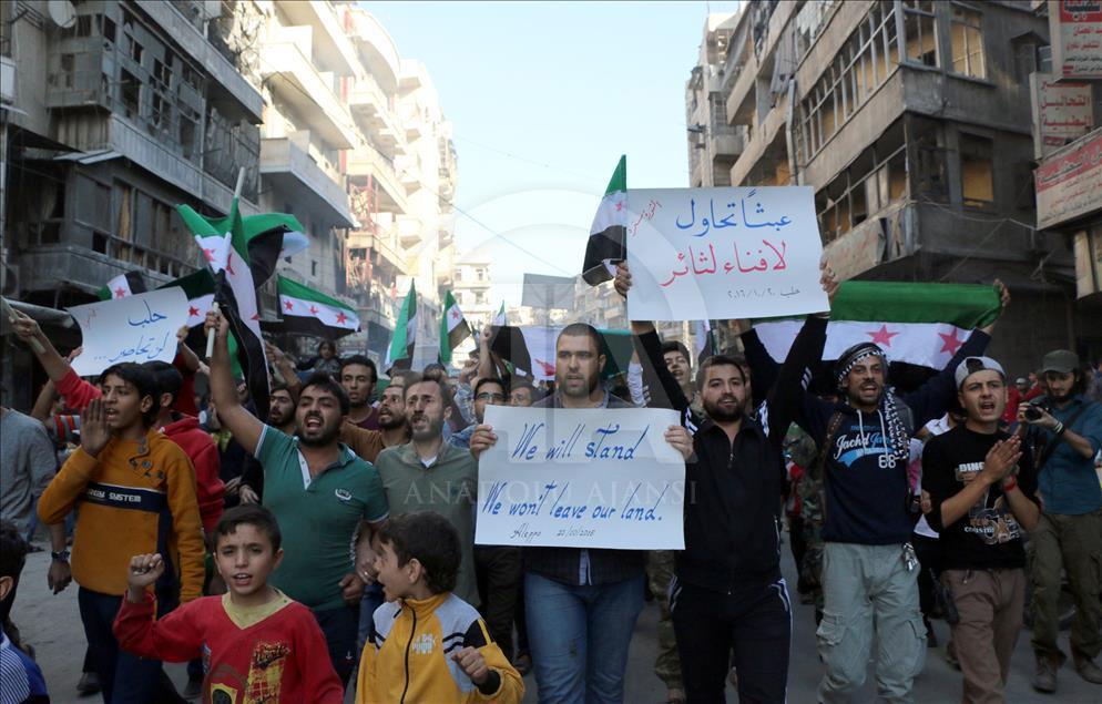 Protest in Aleppo against Russia