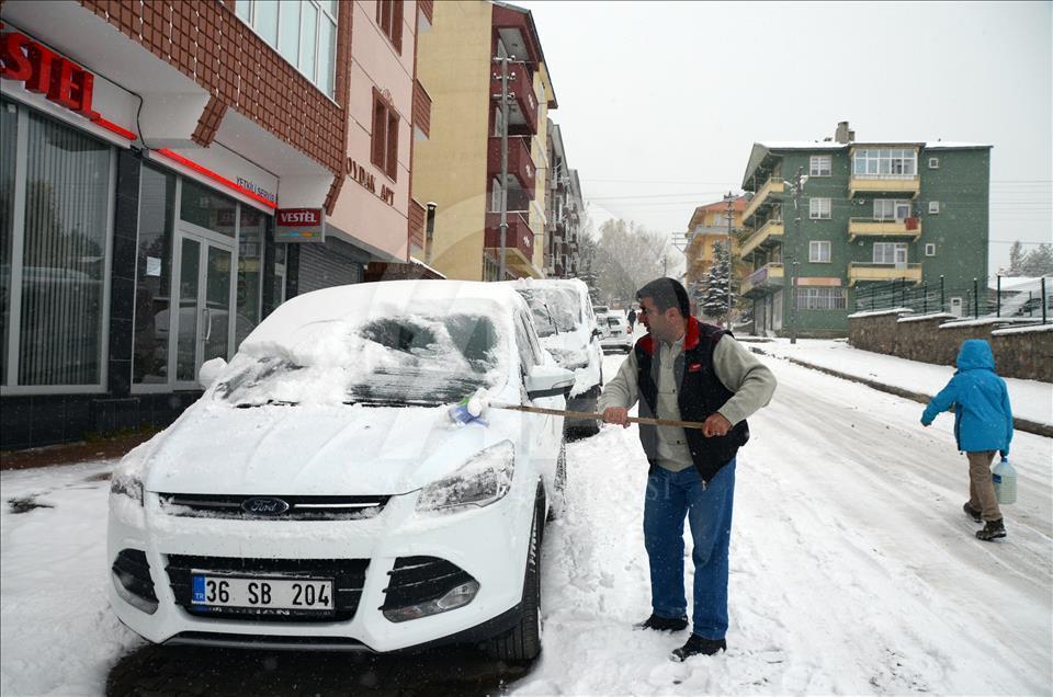 Kars'ta kar yağışı 