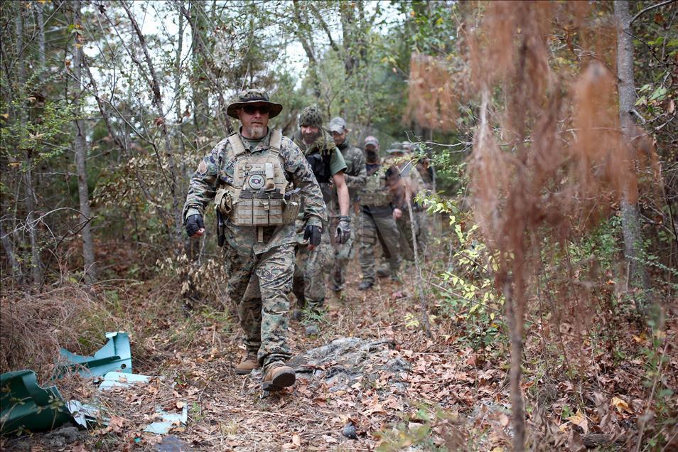 Trump supporter white supremacists' military drill in Georgia