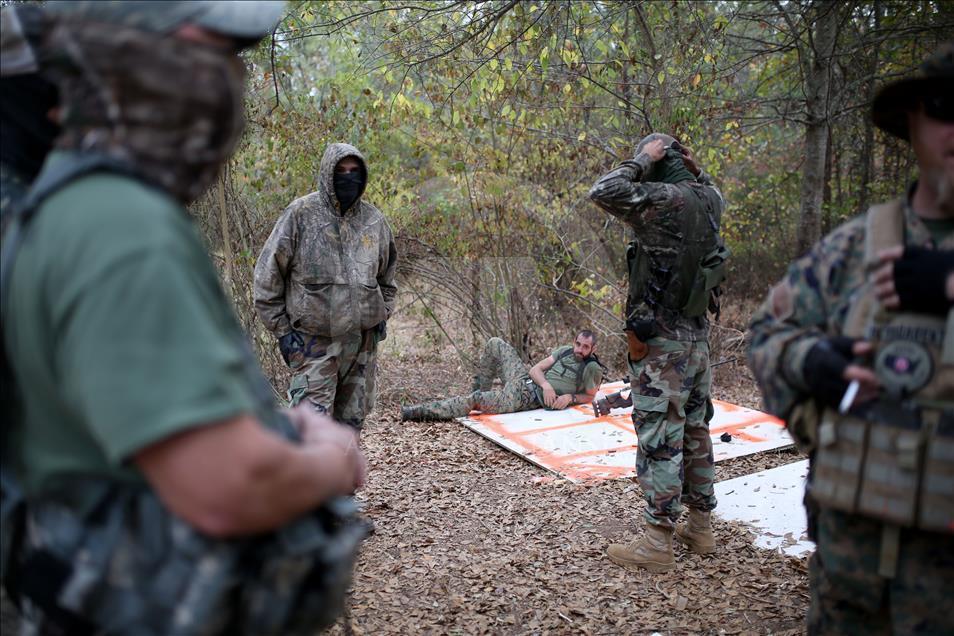 Trump supporter white supremacists' military drill in Georgia