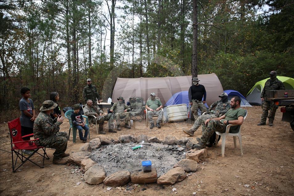 Trump supporter white supremacists' military drill in Georgia