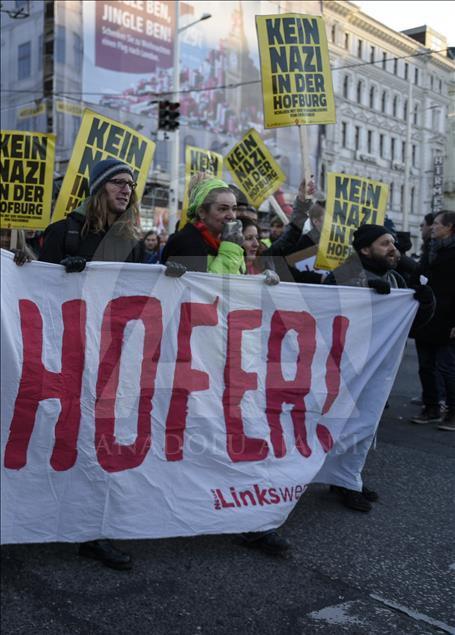 Viyana'da Norbert Hofer'a karşı protesto