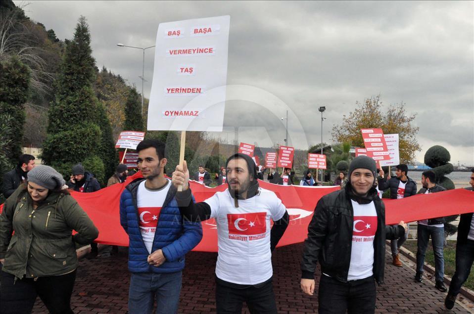 Üniversite öğrencilerinden "Milli Birlik ve Beraberlik" etkinliği