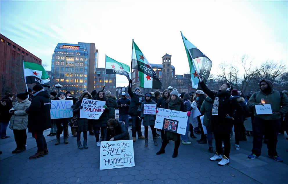 Demonstration for Aleppo in New York