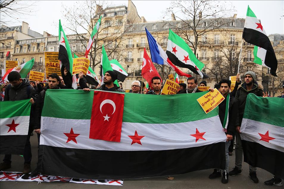 Demonstration for Aleppo in Paris