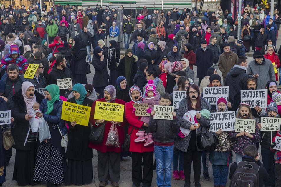Demonstration for Aleppo in Bosnia and Herzegovina