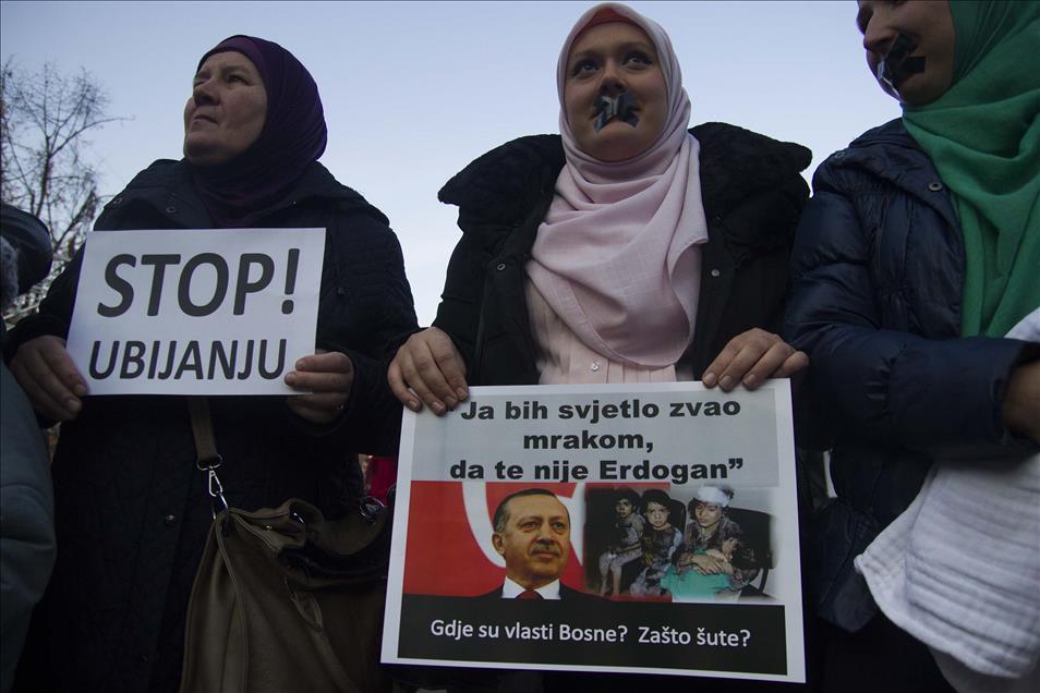 Demonstration for Aleppo in Bosnia and Herzegovina